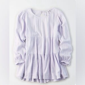 AE LONG SLEEVE TIERED BABYDOLL TOP